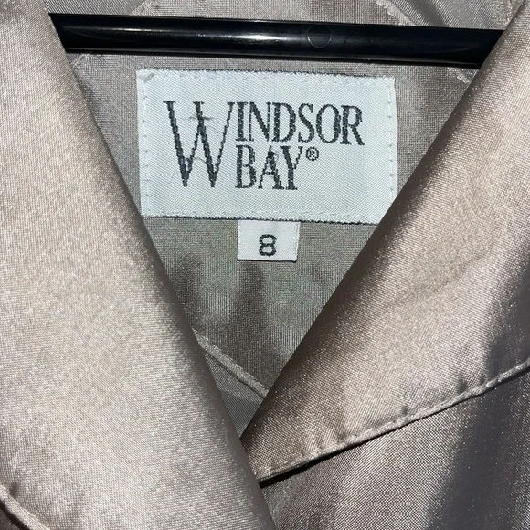 Windsor Bay women’s  vintage Metallic pewter long belted Trench Coat Size 8 - Picture 3 of 12